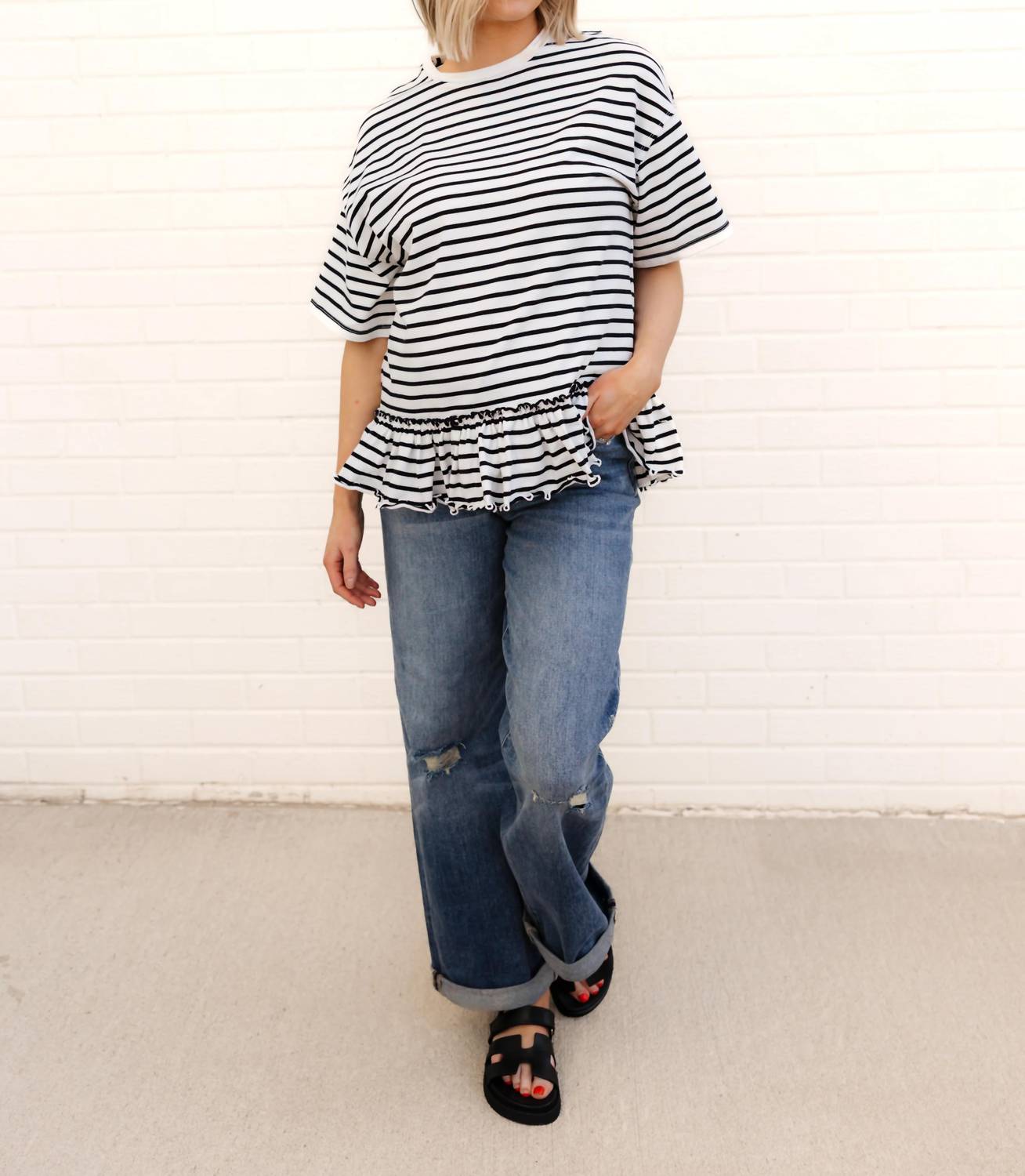 Free People - We The Free Why Yes Striped Tee