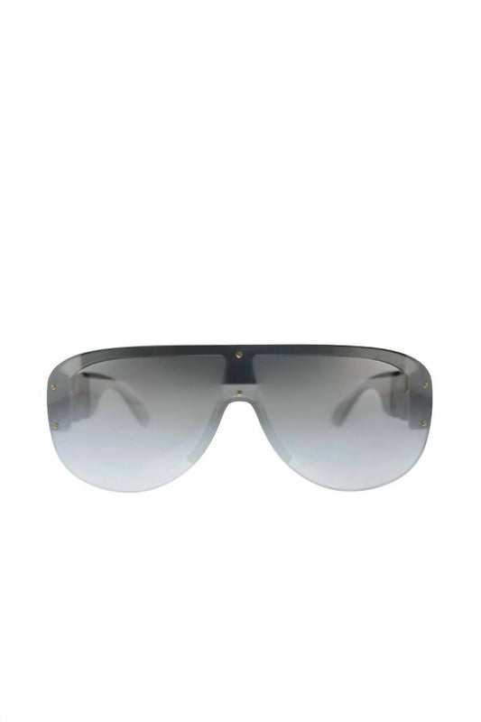 Versace - Shield Plastic Sunglasses with Grey Mirror Lens