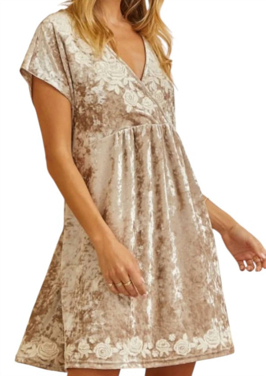 Savanna Jane - Velvet Embroidered Mini Dress - Plus