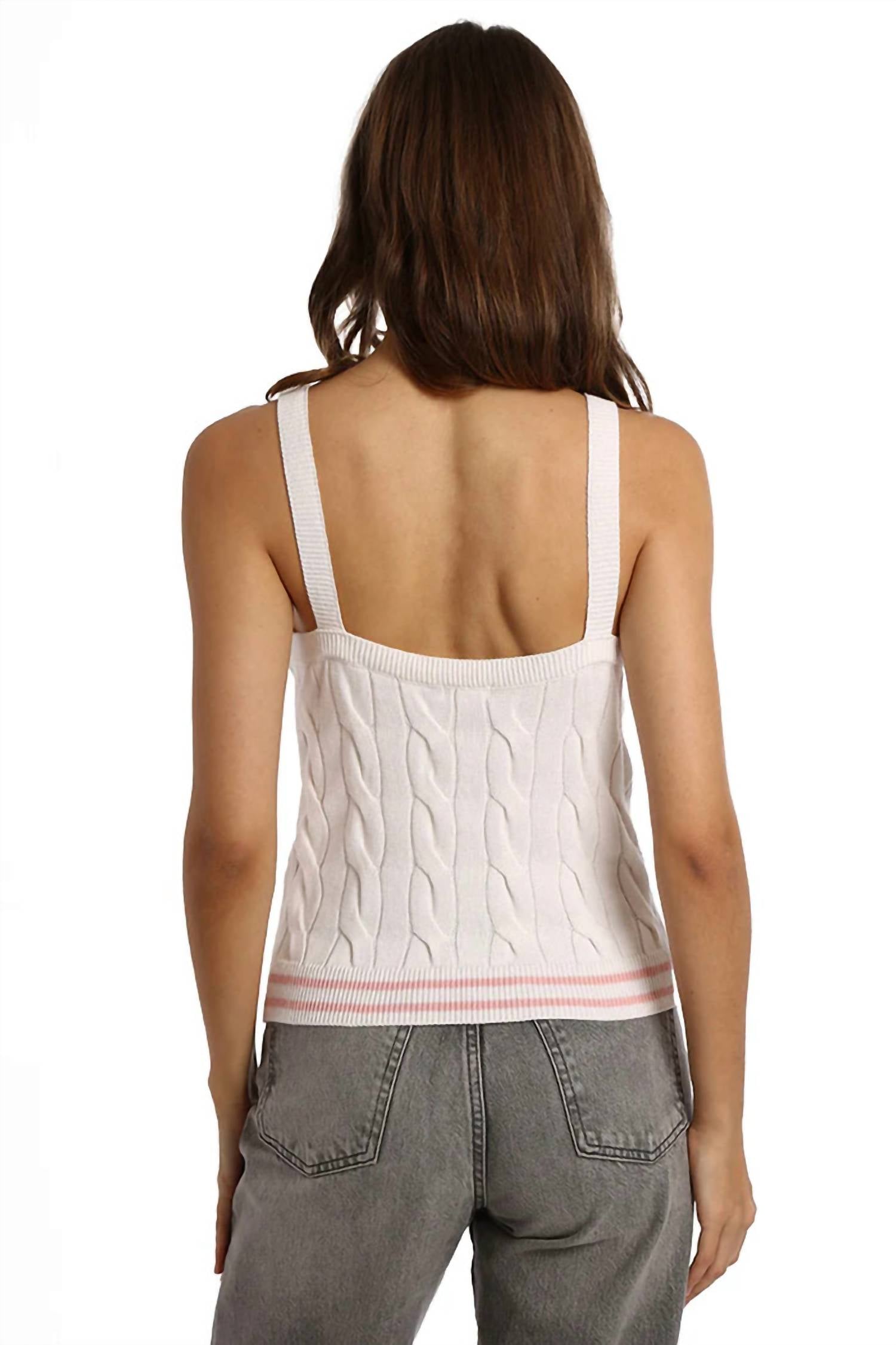 Minnie Rose - Cotton Cashmere Cable Tipping Bralette