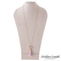 Judson & Co. - Women's Crystal Butterfly Tassel Pendant Necklace