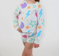 Paper Flower - Girl's All Over Icons Sweatshirt