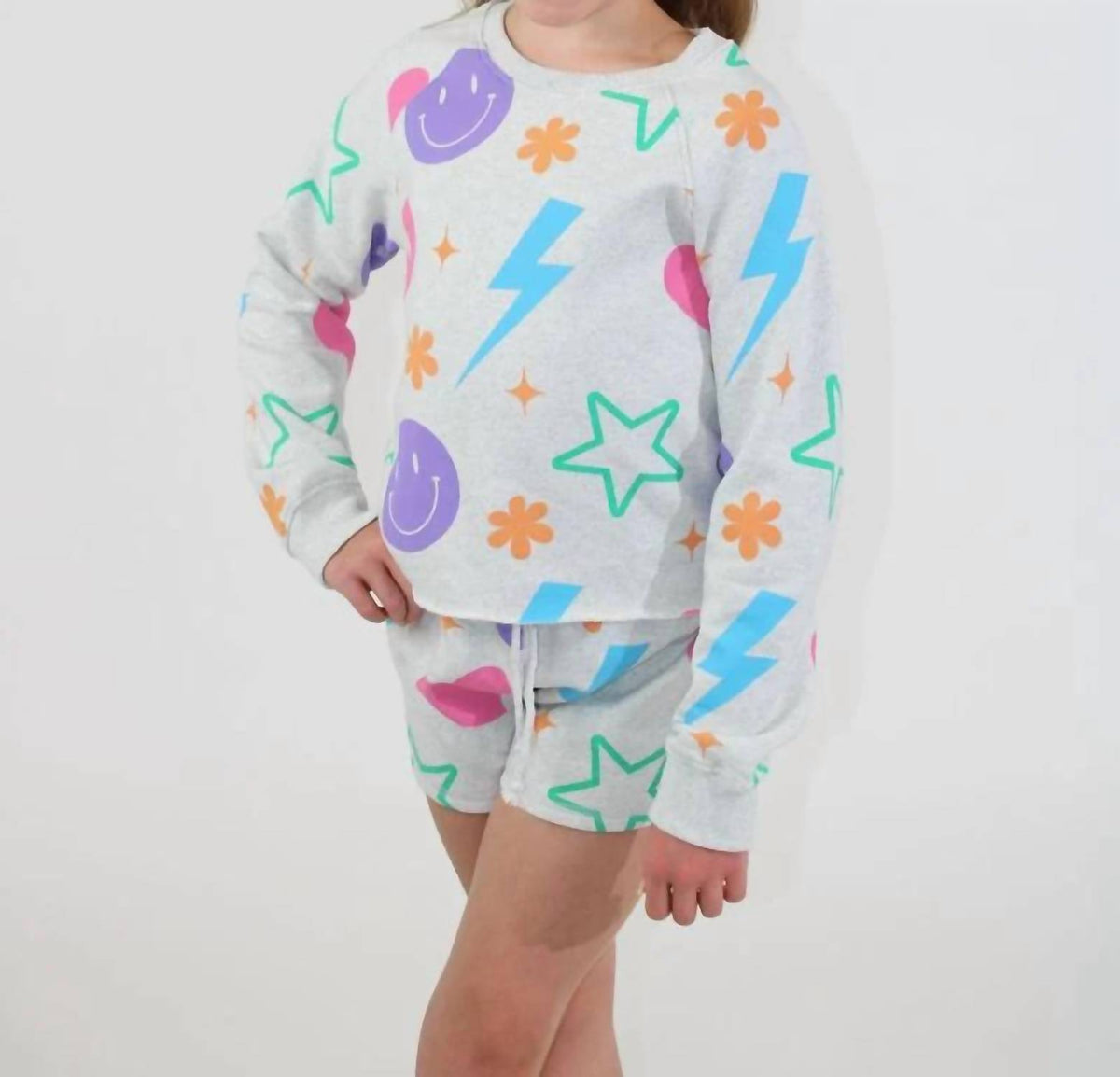 Paper Flower - Girl's All Over Icons Sweatshirt