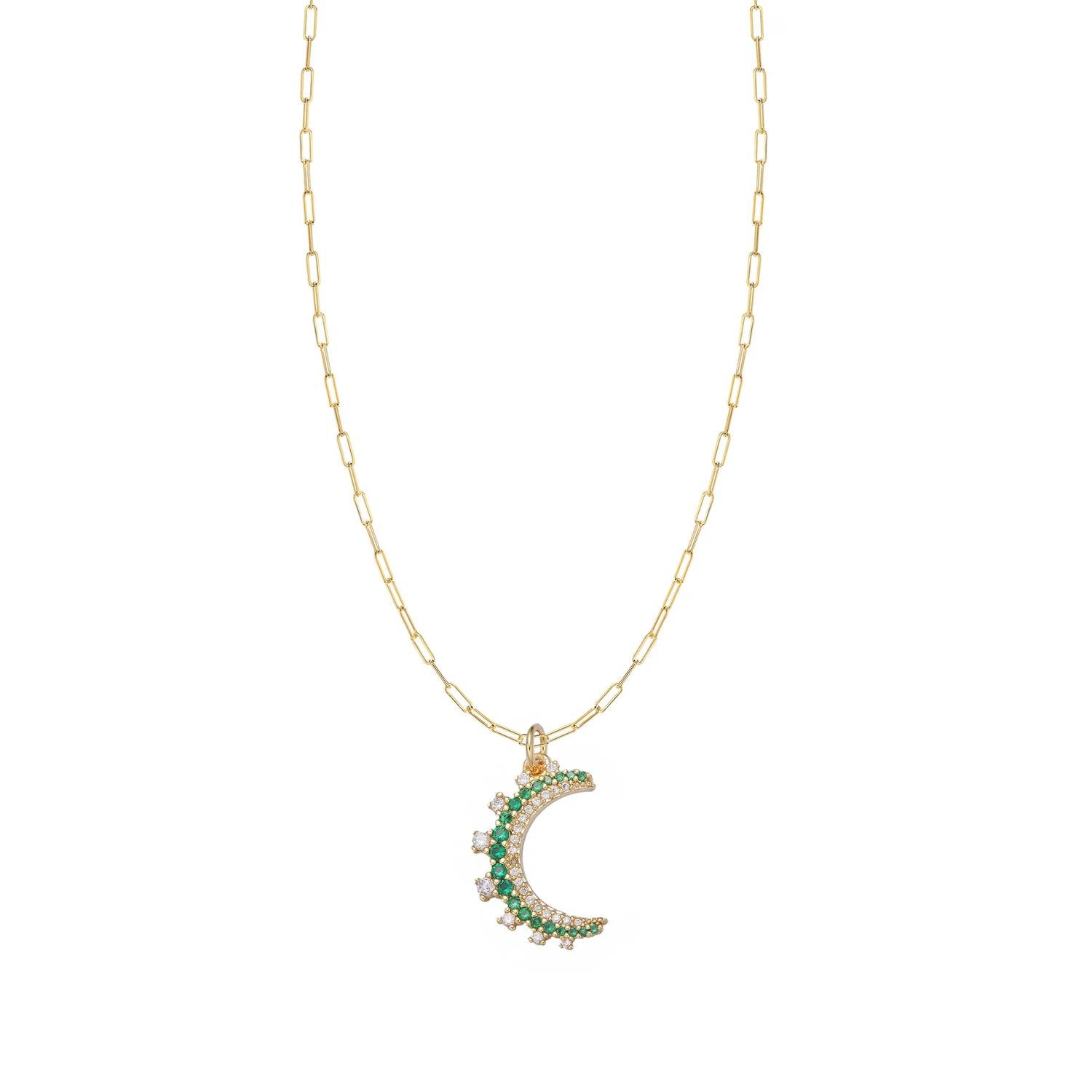 Adriana Pappas - Women's Emerald Moon Necklace