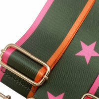 Cthru Women's Edged Adjustable Crossbody Bag Strap in pink orange edge - women's item - detail view