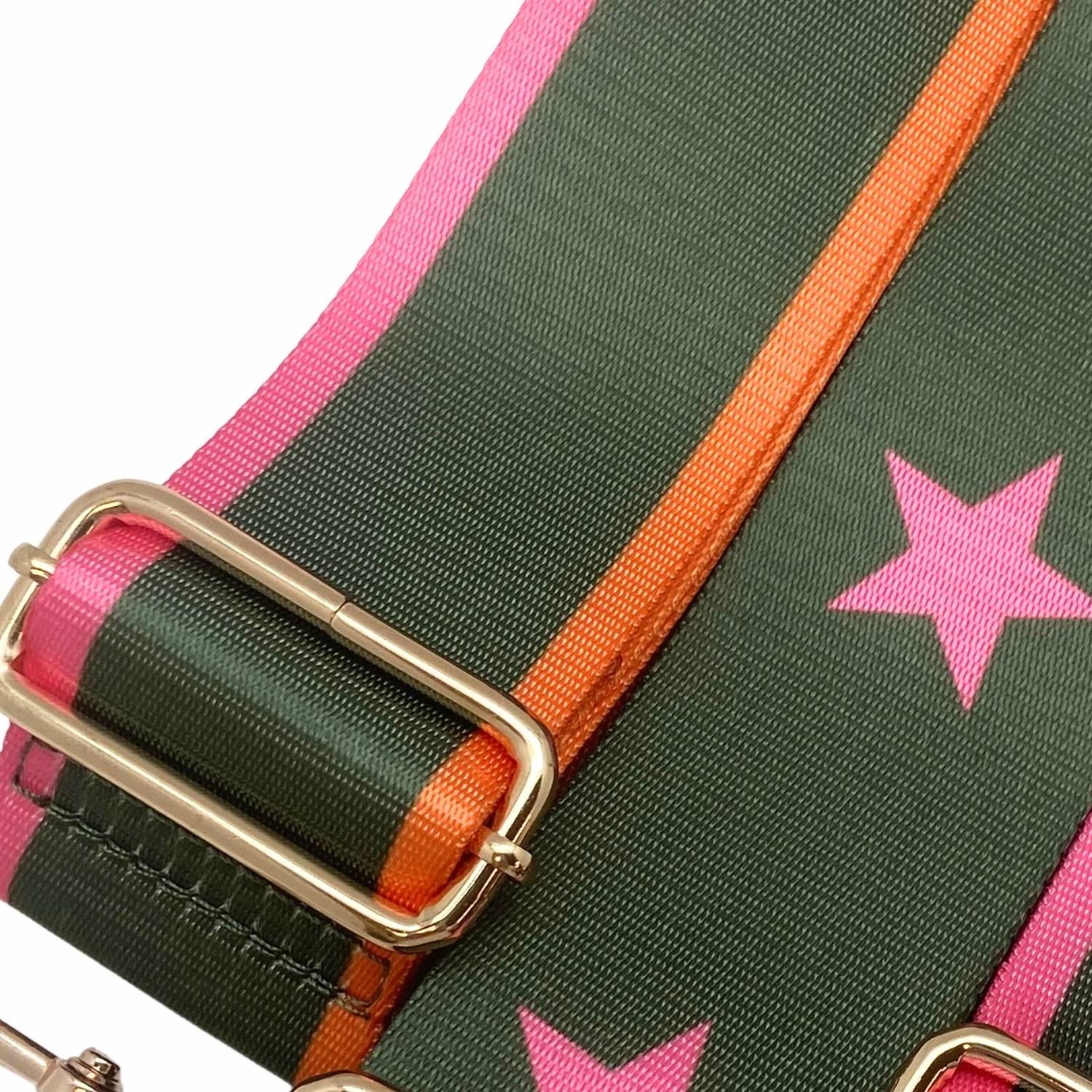 Cthru Women's Edged Adjustable Crossbody Bag Strap in pink orange edge - women's item - detail view