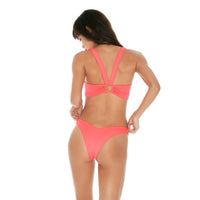 L*SPACE Sensual Solids Dana Bikini Bottom in neon pink - women's swimwear - alternate view