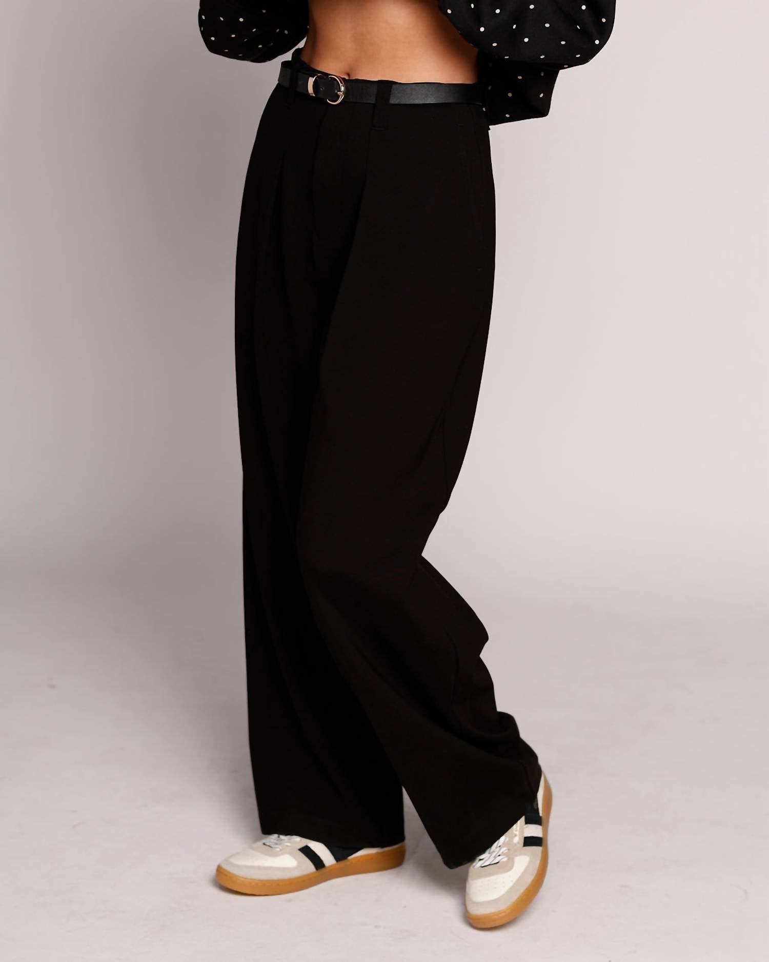 PISTOLA Eden Pleated Ponte Trouser in night out 1 - women's pants - alternate view