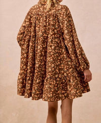 Bibi - Floral Print Corduroy Dress