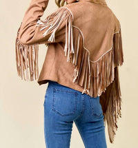 Saints & Hearts - 2-tone Fringe Jacket With Piping