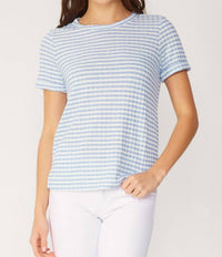 Fsl Apparel - Stripe Ribbed Knit Short Sleeve Top
