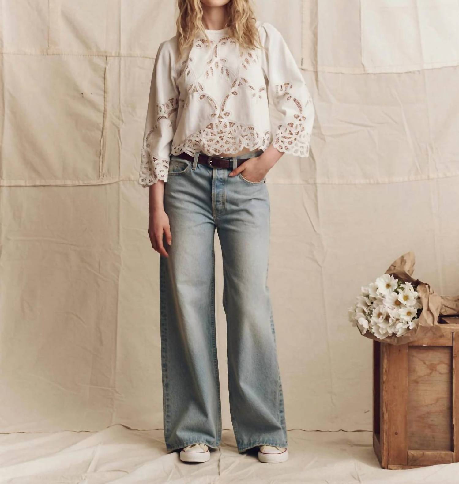 The Great. - Slouch Wide Leg Jean