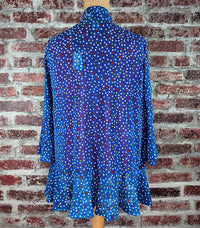 Multiples - Women's Dot Print Flounce Hem Jacket