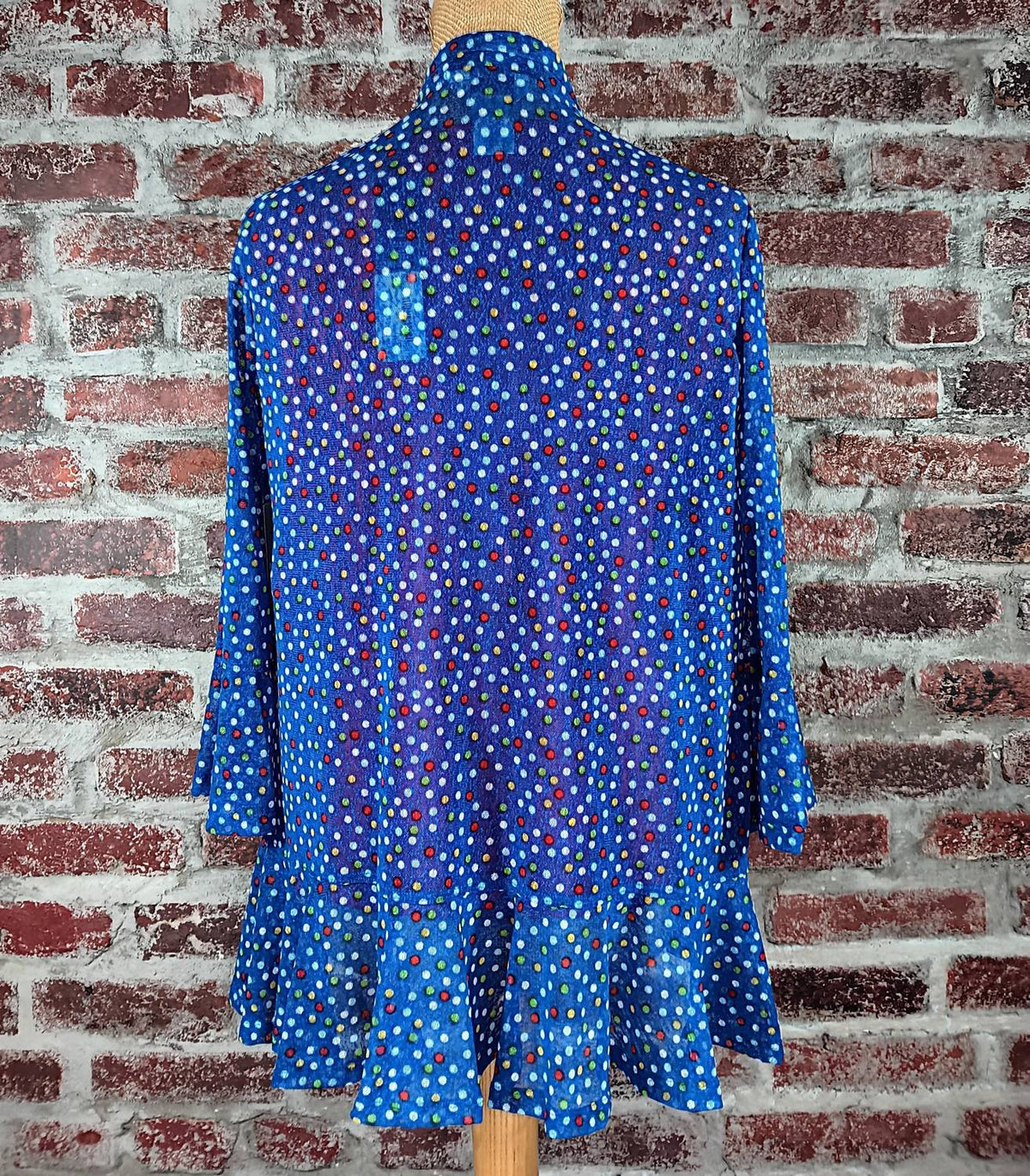 Multiples - Women's Dot Print Flounce Hem Jacket