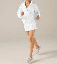 BEYOND YOGA In Stride Half Zip Pullover in stride half zip pullover in true white - women's sweater