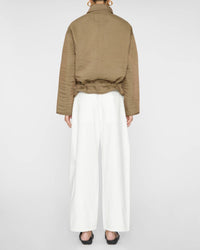 ISABEL MARANT Selane Drawstring Waist Jacket in khaki - women's jacket - detail view