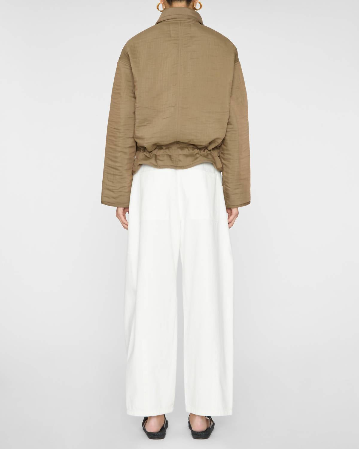 ISABEL MARANT Selane Drawstring Waist Jacket in khaki - women's jacket - detail view