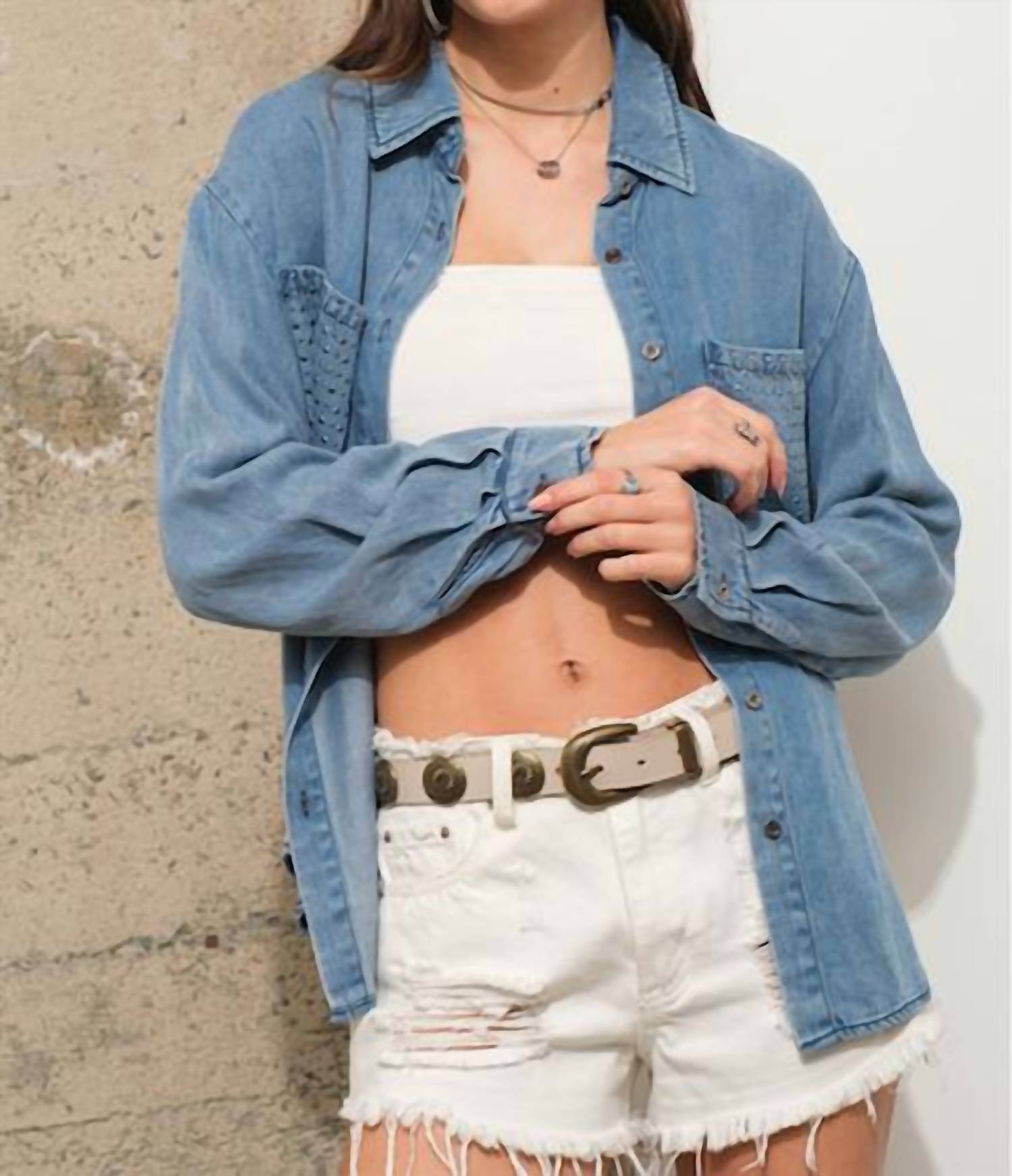 Blue B - Rocksteady Denim Button-up Top
