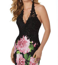 Paparazzi By Mori Lee - Floral Print Beaded Lace Mermaid Prom Dress