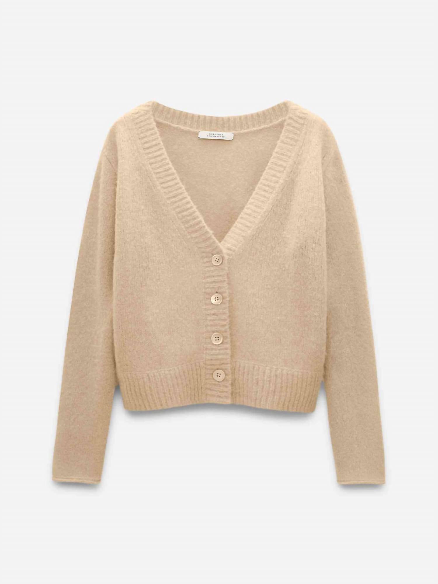 DOROTHEE SCHUMACHER Fluffy Luxury Cardigan in beige - women's cardigan - alternate view