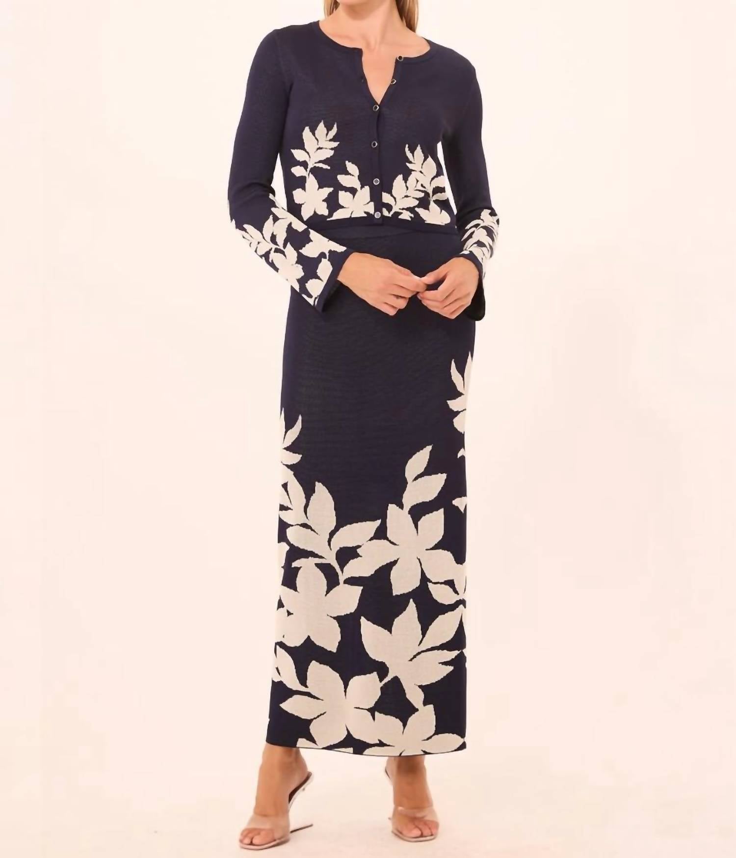 Misa Los Angeles Shae Midi Skirt in navy - women's skirt