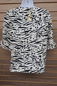 Ontwelfth - Ruffle Sleeve Tiger Print