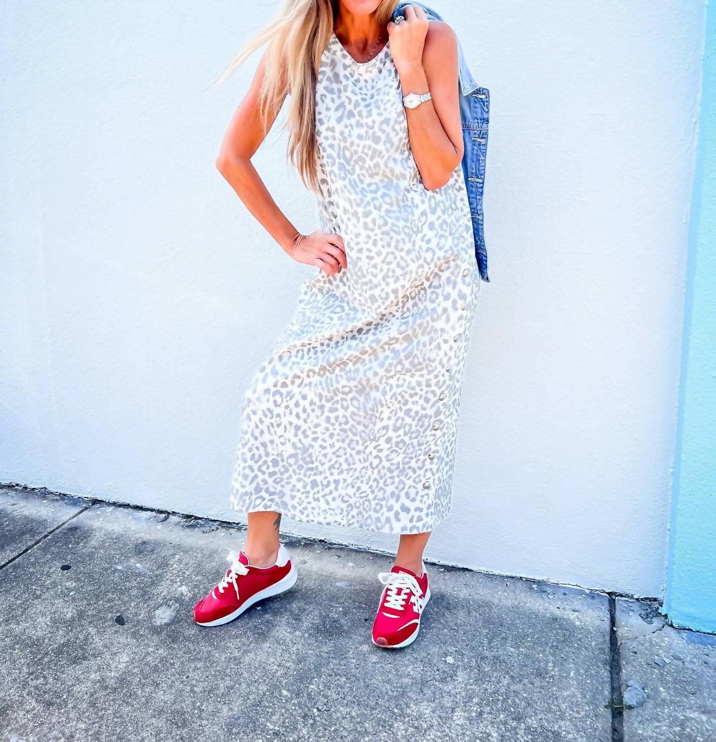 Entro - Wild Side Studded Midi Dress