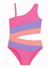 Limeapple - Girls Cutout Stripe One Piece Swimsuit