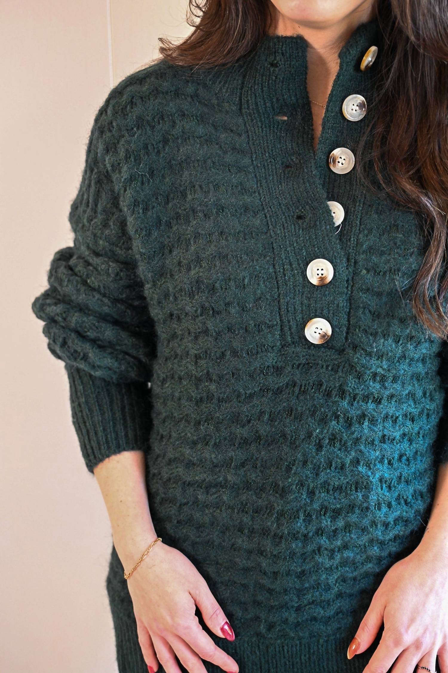 Frnch - Heather Lane Half Button Up Sweater