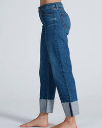 Askk Ny - Cuffed Mid Rise Straight Jeans