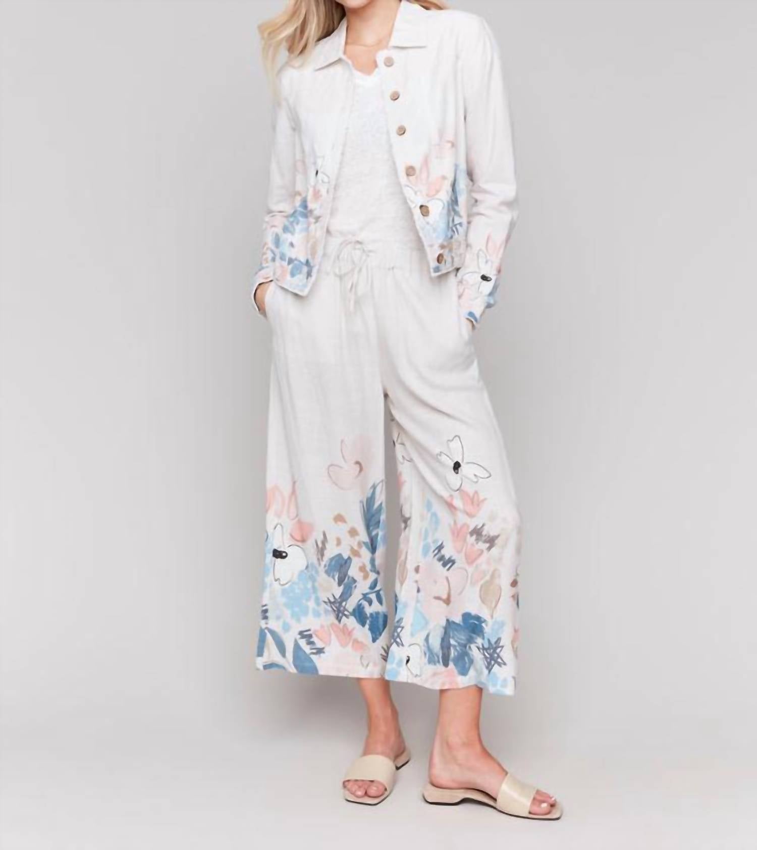 Charlie B - Printed Linen Blend Jacket
