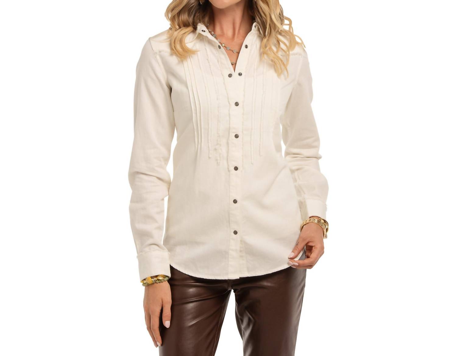 Madison Creek Outfitters Jessie Signature Blend Shirt in salt - women's shirt