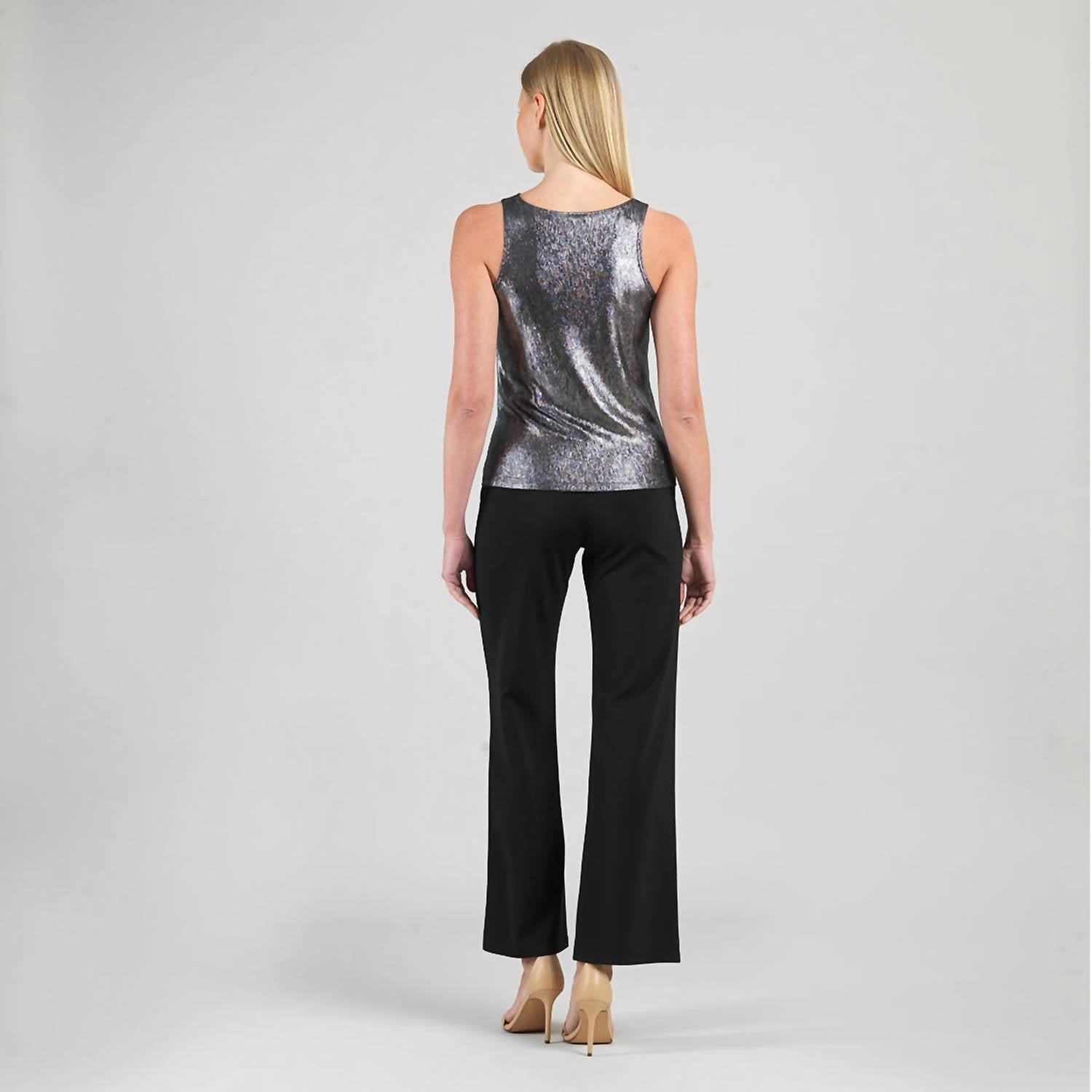 Clara Sunwoo - Metallic Cowl Neck Draped Tank