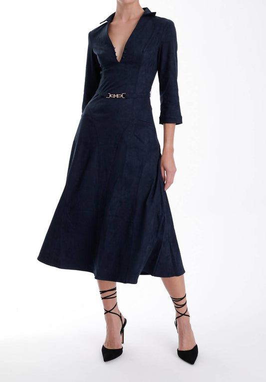 Karina Grimaldi - Victoria Suede Midi Dress