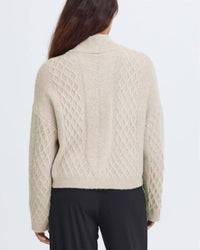 ICHI Ihmylle Pullover in oatmeal - women's sweater - detail view
