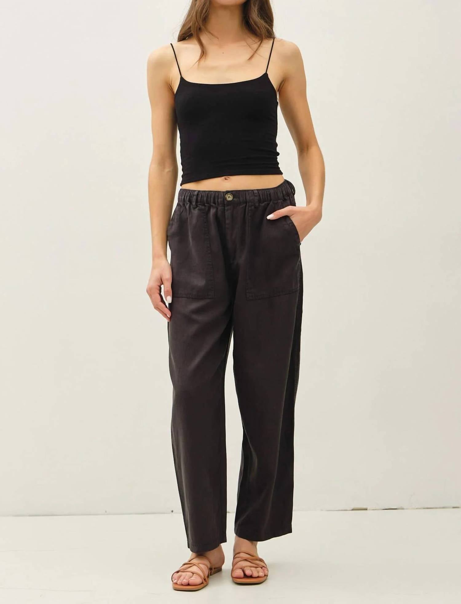 Be Cool - Vanya Linen Blend Barrel Pants