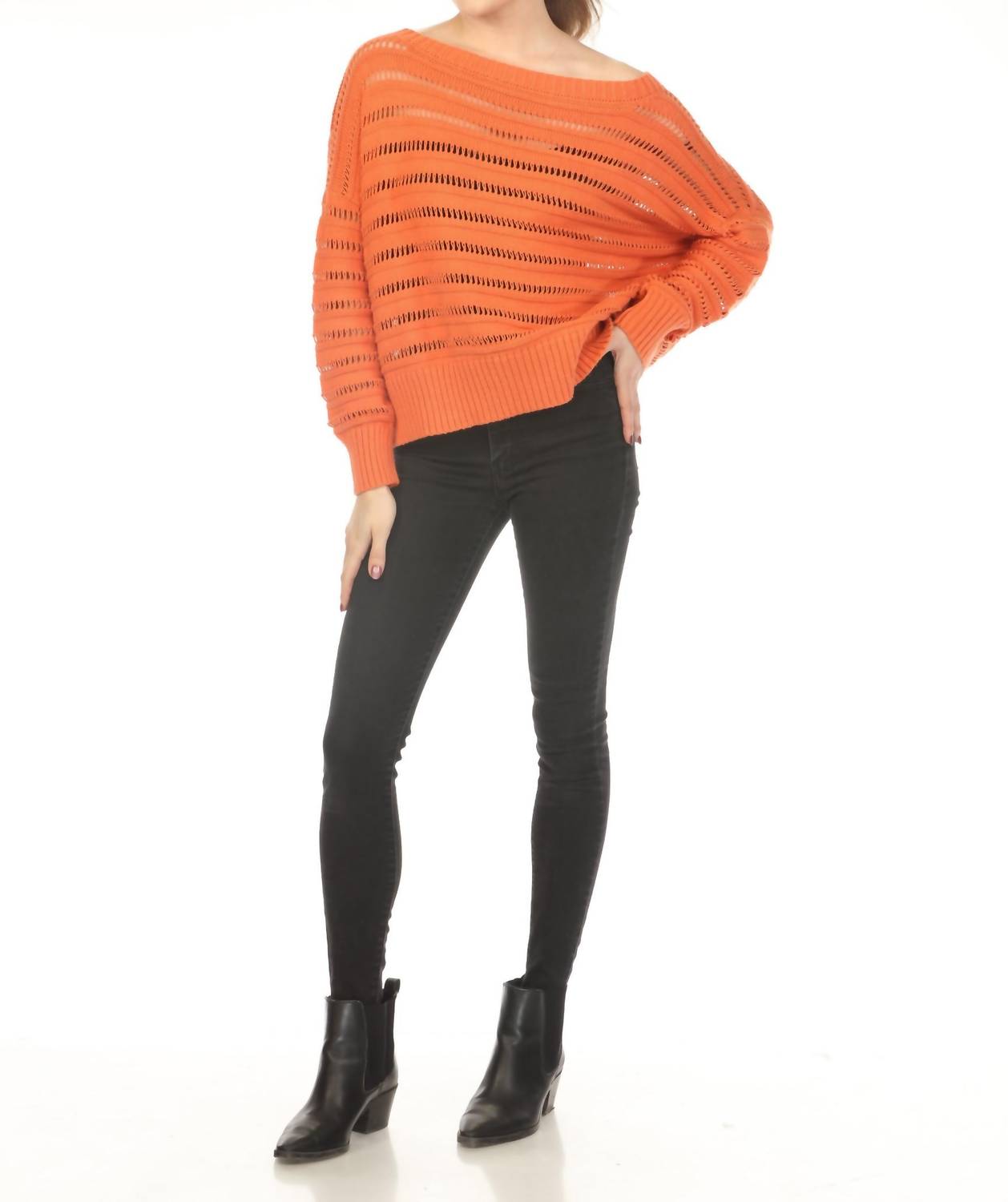 Planet By Lauren G. - Loomed Boatneck Sweater