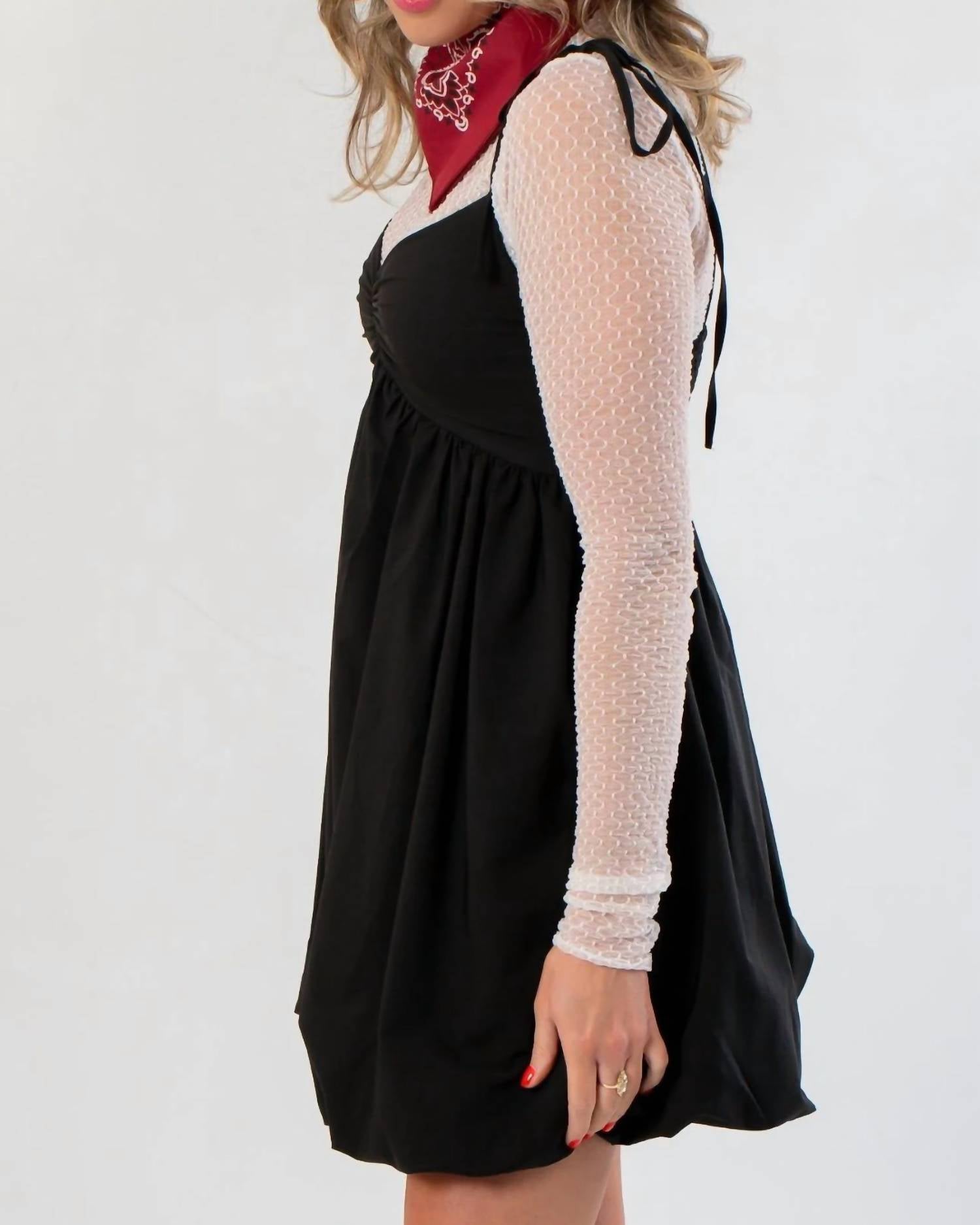 Needii - That's The Spirit Bubble Hem Mini Dress