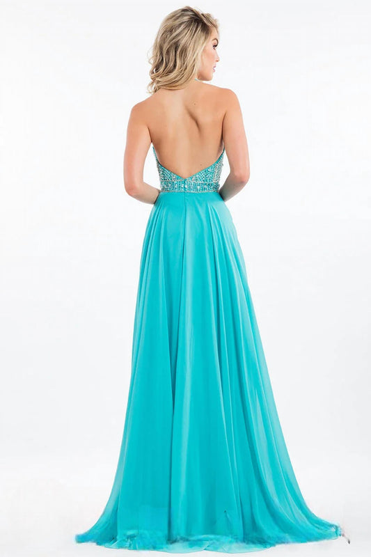 Rachel Allan - Beaded Halter Neckline Prom Dress