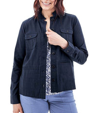 Aventura - Temple Lightweight Utility Woven Button Front Jacket
