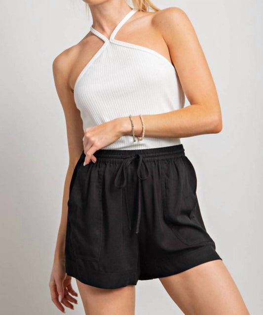 Kori - Textured Drawstring Swing Shorts