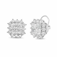Diana M Jewels - Women's Radiant Lab-Grown Diamond Stud Earrings (8.00 Ct TCW) - Elegant Plus