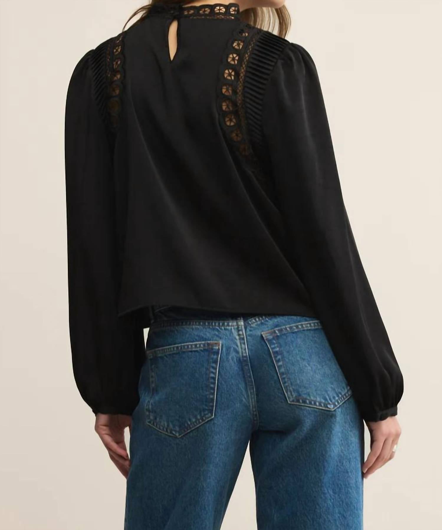 Z Supply - Silvana Mock Neck Embroidered Top