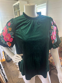 Thml - Women's Velvet Crew Neck Top