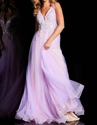 Jovani - Deep V Gown
