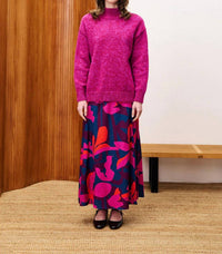 FRNCH Perrein Sweater in fuchsia - women's sweater - detail view