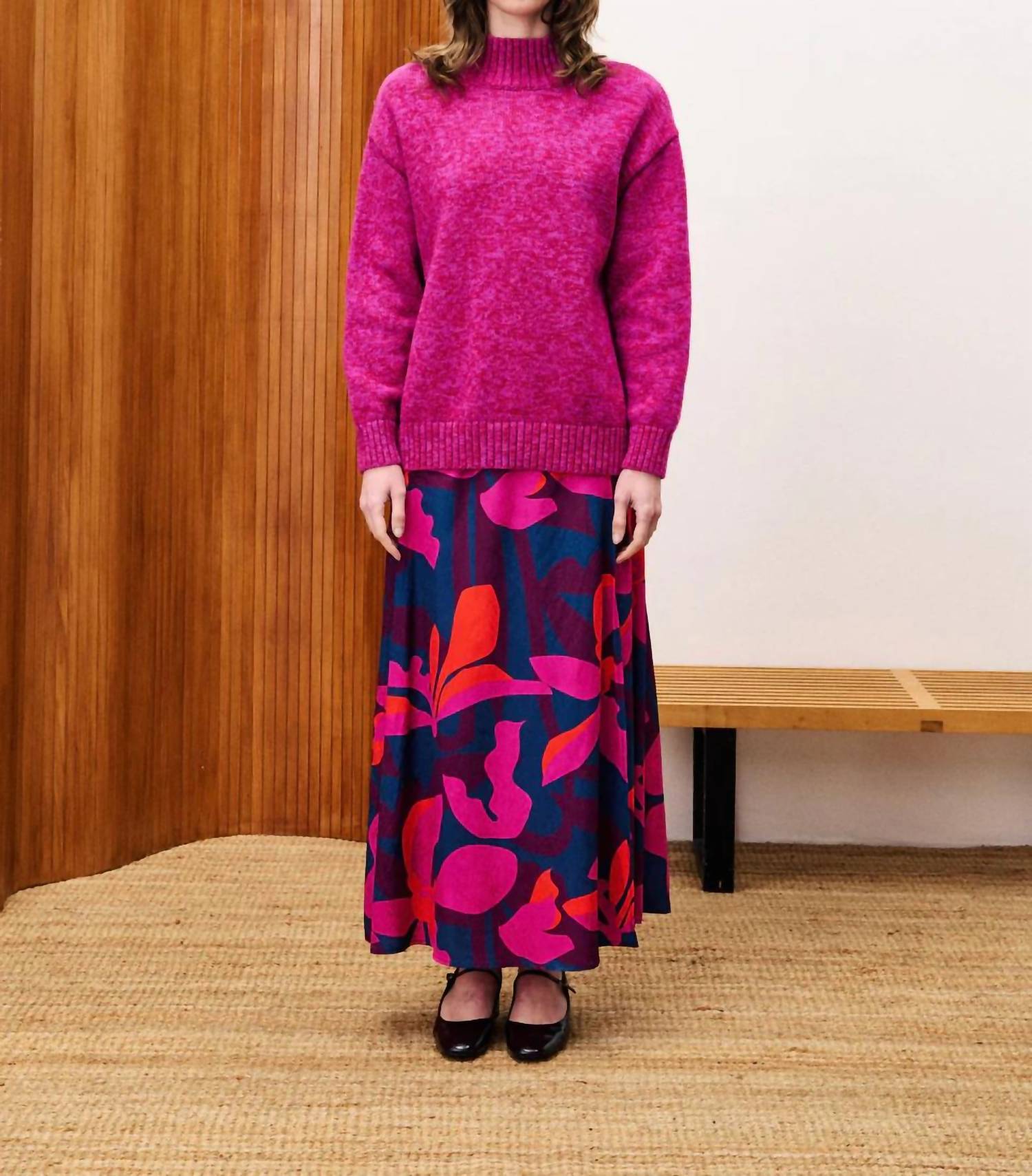FRNCH Perrein Sweater in fuchsia - women's sweater - detail view