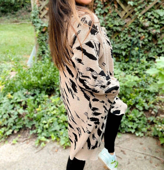 With Love, Molly - Harper Heavyweight Animal Print Cardigan