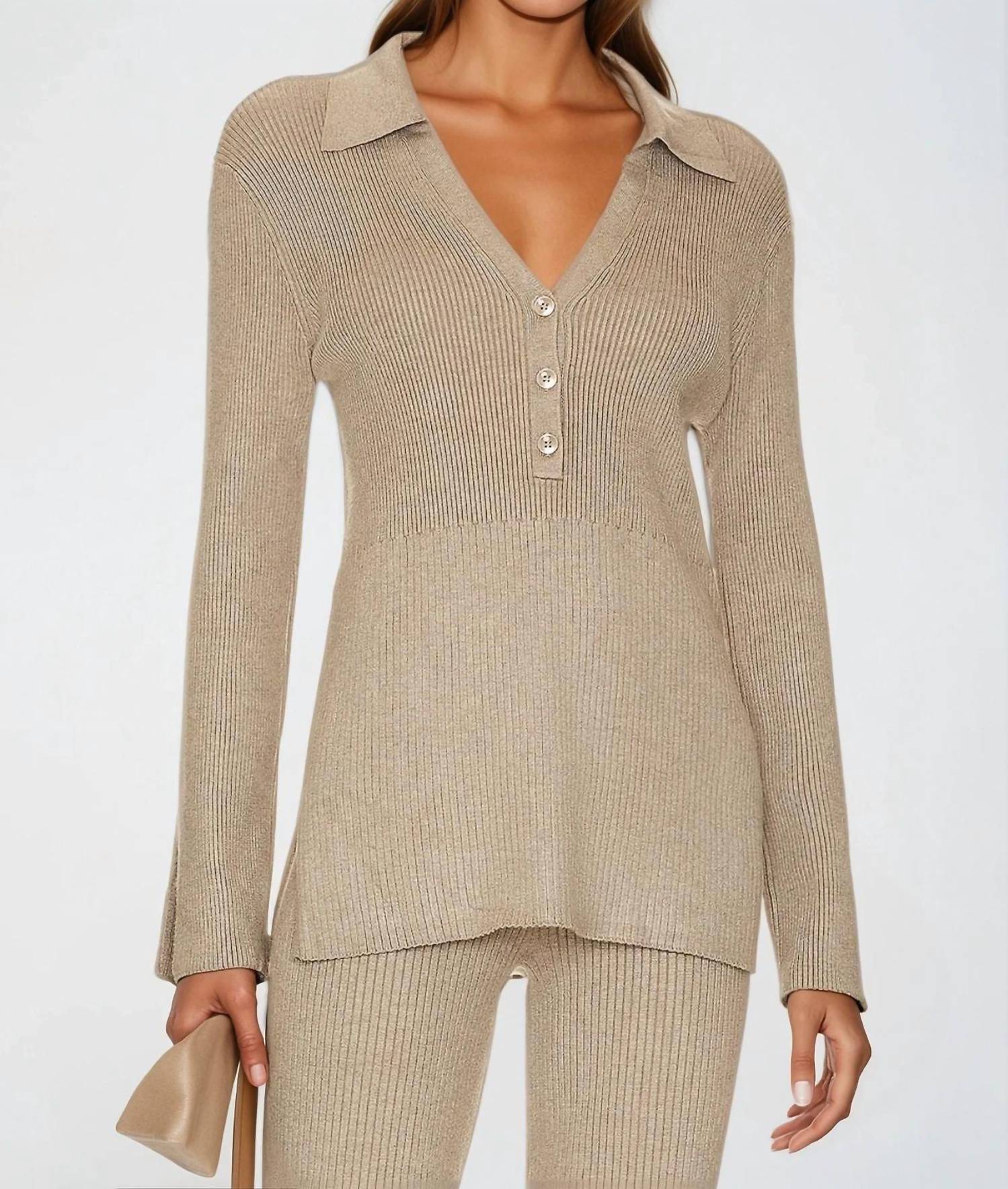 525 America - Women's Gemma Ribbed Polo Top