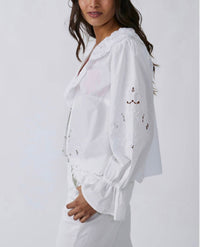 Free People Maisie cutwork top in white 2 - women's shirt - view 4